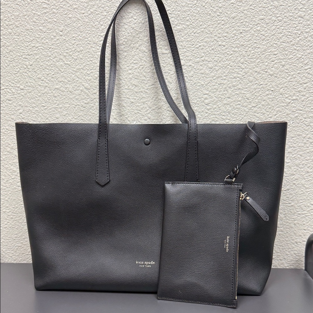 Kate Spade Charcoal Tote with Matching Pouch